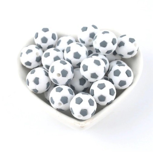Perles en silicone en forme de boules J3219 gris