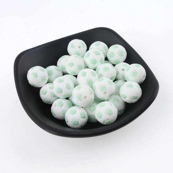Perles en silicone en forme de boules J3219 vert clair