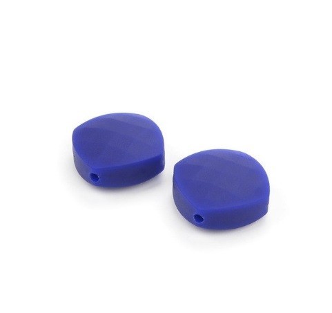 Perles en silicone pour enfants en forme de carré - 50 pièces bleu foncé
