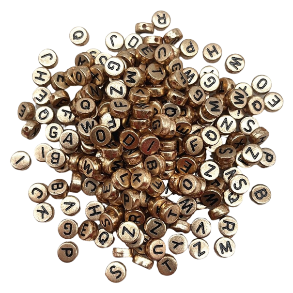 Perline con stampa di lettere 100 pz 5