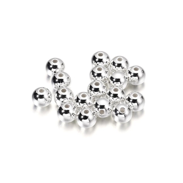 Perline da infilare 10 mm 50 pz argento