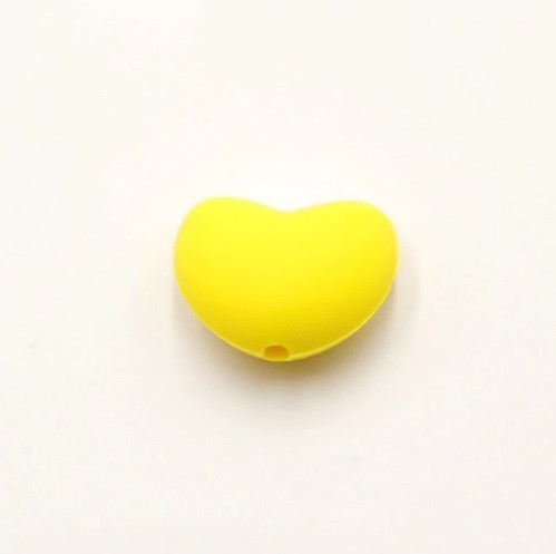 Perline di silicone a forma di cuore - 10 pz giallo