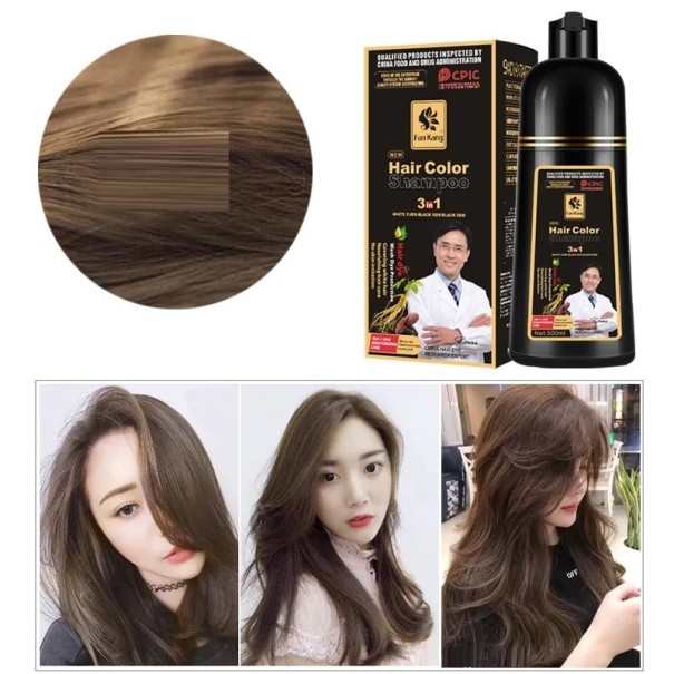 Permanent hårfarveshampoo Hårfarveshampoo med naturlig ingefæressens Naturlig hårfarve til grå hår 500 ml coffee