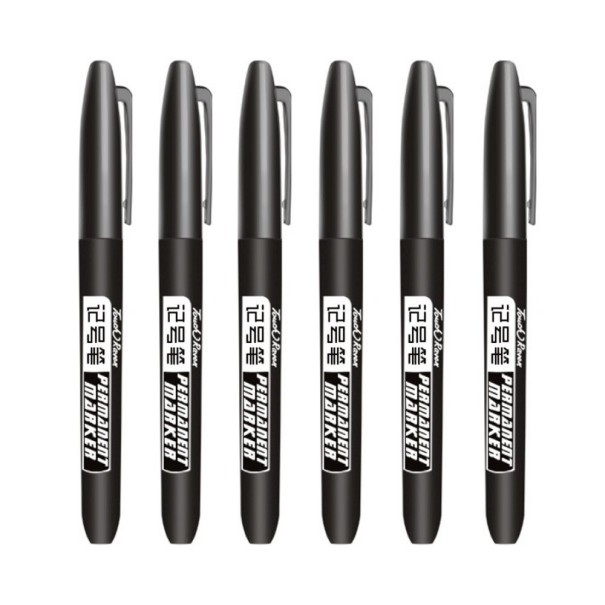 Permanent Marker 6 pcs black