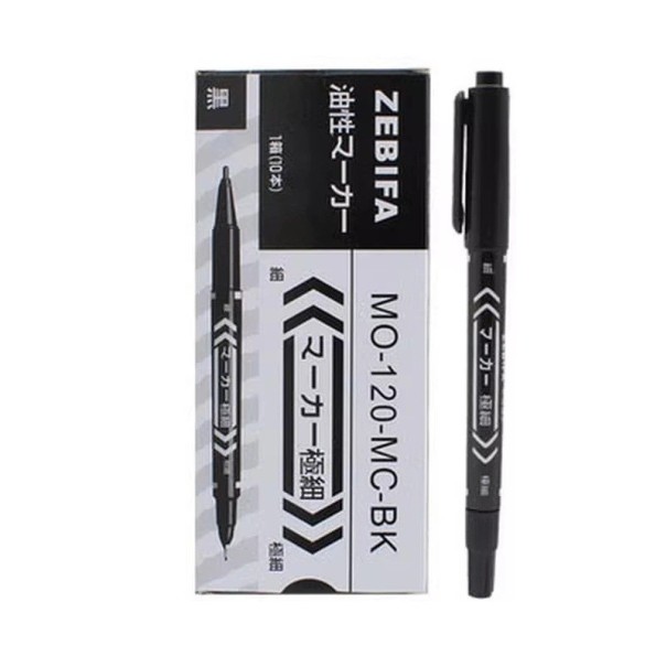 Permanent marker met extra fijne punt MO-120 Precisie marker voor papier, plastic, metaal, glas: Kantoor, werkplaats, magazijn zwart
