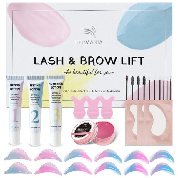 PERMANIA Lash & Brow Lift set pentru laminarea genelor și sprâncenelor 3x10 ml Crema profesională pentru liftingul genelor fixare nutriție 1