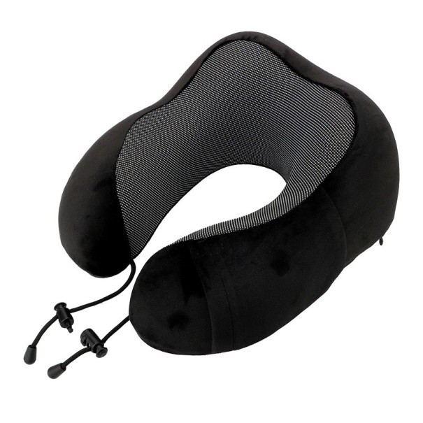 Pernă de călătorie ortopedică din spumă cu memorie Pernă ergonomică pentru gât Avion Mașină Birou Relaxant Suport pentru gât Compact 28x23x14 cm negru