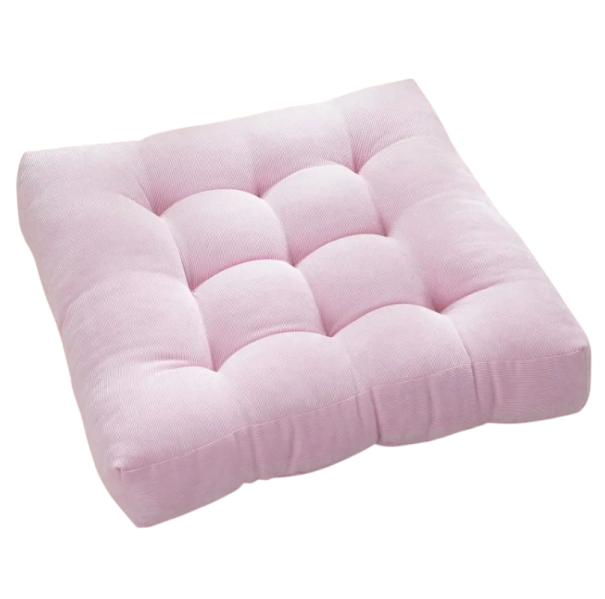 Pernă pătrată căptușită pentru șezut 53 × 53 cm umplutură PP bumbac căptușire groasă pernuță pentru podea yoga relaxare roz
