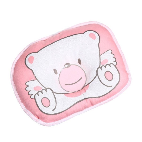 Pernă pentru bebeluși cu ursuleț de pluș roz