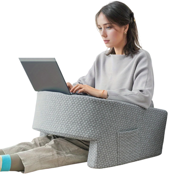 Perna pentru citit 61 × 57 × 30 cm Spumă cu memorie Perna de sprijin pentru pat cu brațe și 2 buzunare Perna pentru citit la laptop 1