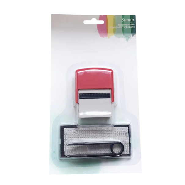 Personligt stempel 14 x 38 mm Sæt med bogstaver, tal, symboler og pincetter Kreative kreationer Mærkning af gaver eller pakker rød