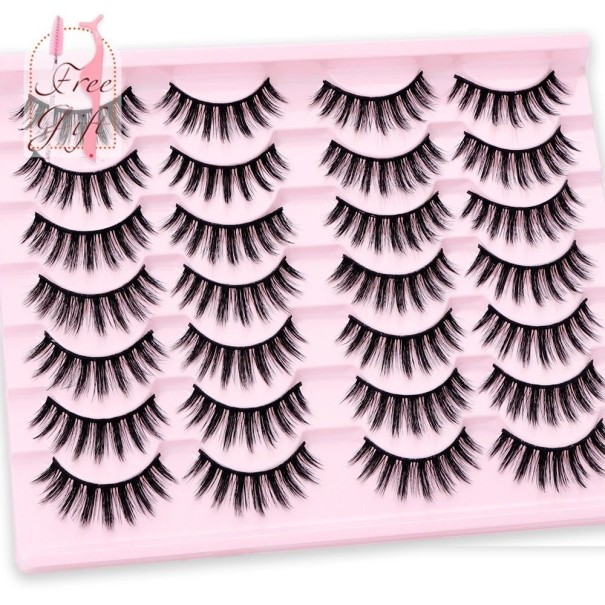 Pestañas postizas 14 pares para extensiones de pestañas naturales Volumen Pestañas postizas 3D Pestañas postizas adhesivas 11