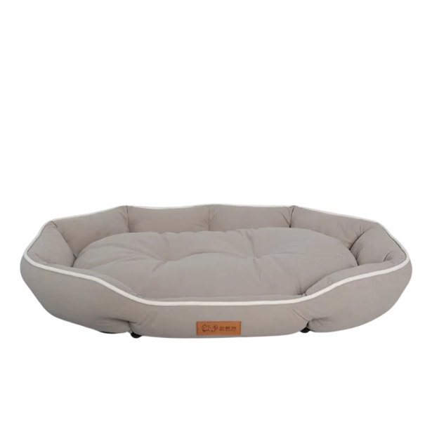 Pet Sofa 70 x 50 x 13 cm Suede Effect Cotton Filling Soft Sleeping Bed for Dogs and Cats beige