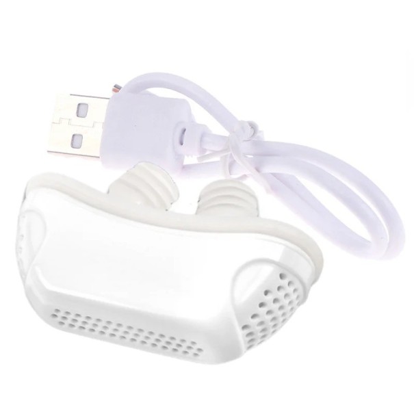 Petit appareil électrique anti-ronflement Appareil nasal portable pour aider à la respiration Appareil rechargeable contre l'insomnie blanc