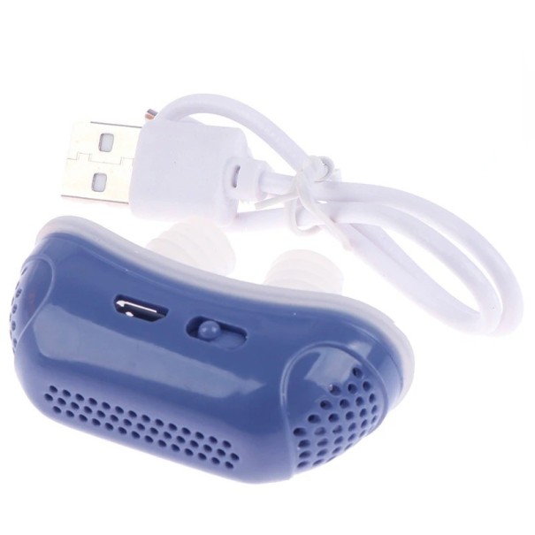 Petit appareil électrique anti-ronflement Appareil nasal portable pour aider à la respiration Appareil rechargeable contre l'insomnie bleu