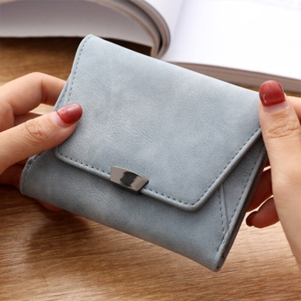 Petit portefeuille en cuir pour femmes M274 turquoise