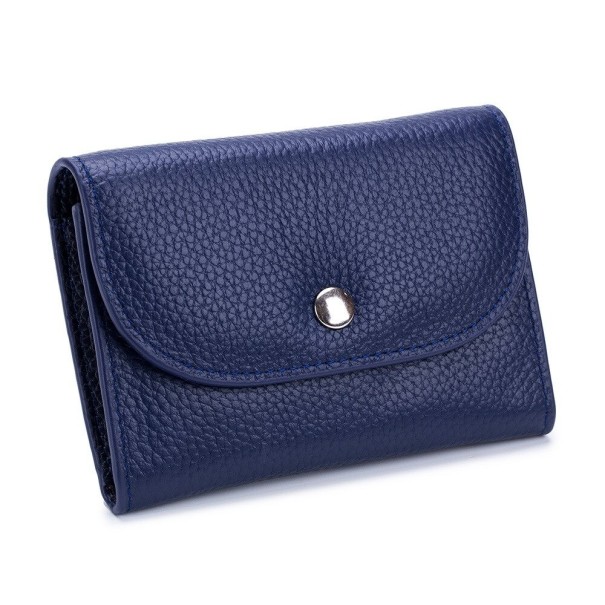 Petite portefeuille en cuir pour femme M177 bleu foncé
