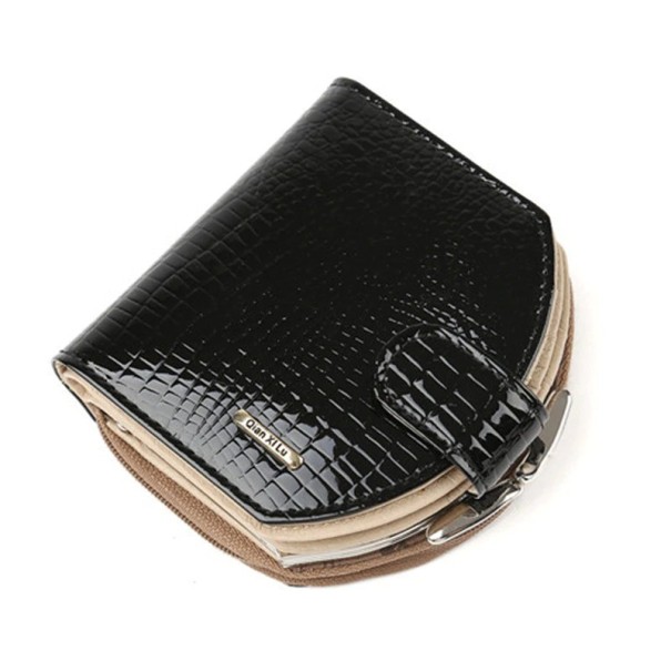 Petite portefeuille en cuir pour femme M302 noir