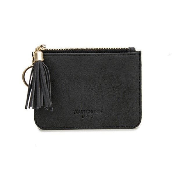 Petite portefeuille en cuir pour femme M328 noir