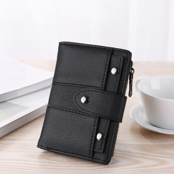 Petite portefeuille en cuir pour femmes M180 noir