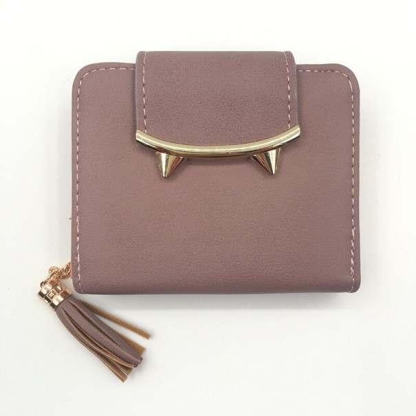 Petite portefeuille en cuir pour femmes M295 marron