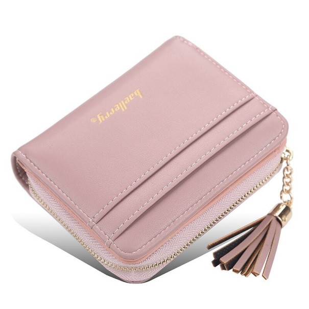 Petite portefeuille en cuir pour femmes M306 violet clair