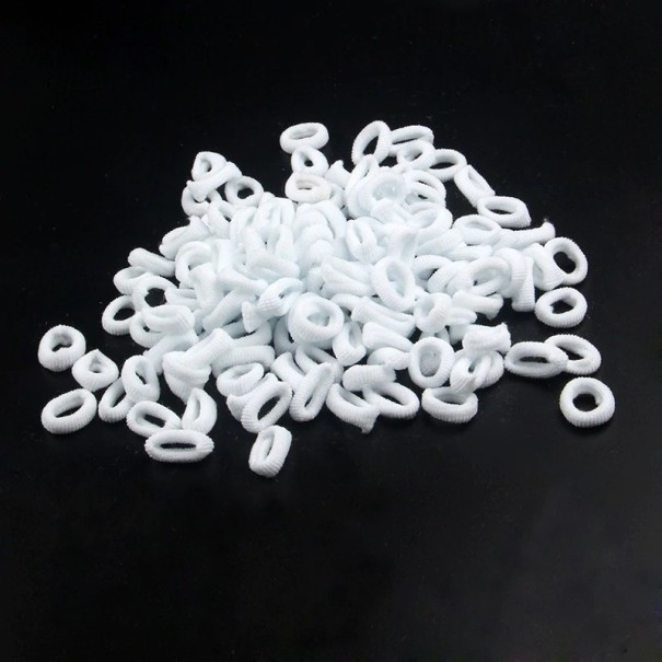 Petites élastiques à cheveux - 100 pcs blanc