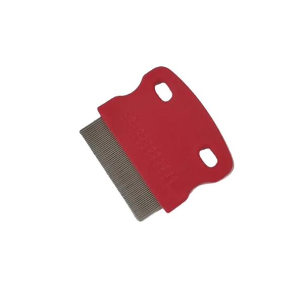 Pettine per pulci per animali domestici Pettine per pidocchi Pettine per la cura di cani e gatti 6,3 x 5,7 cm rosso