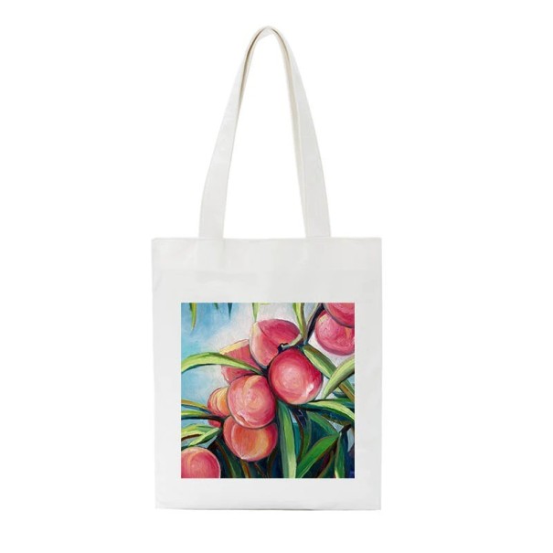 Pfirsichfarbene Canvas-Tasche für Damen 3