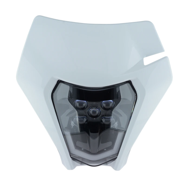 Phare de moto 5 LED pour Enduro 2020–2023 Lumière additionnelle puissante Portée prolongée Étanche Rampe lumineuse pour moto blanc