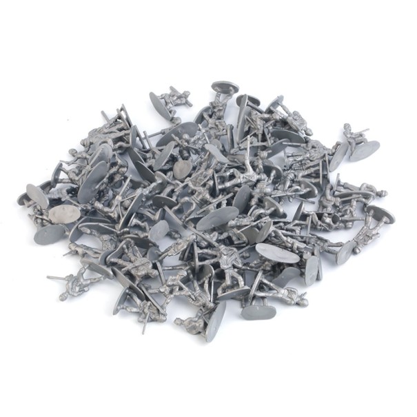 Φιγούρες στρατιωτών - 12 πόζες - συσκευασία 100 τμχ ασημί