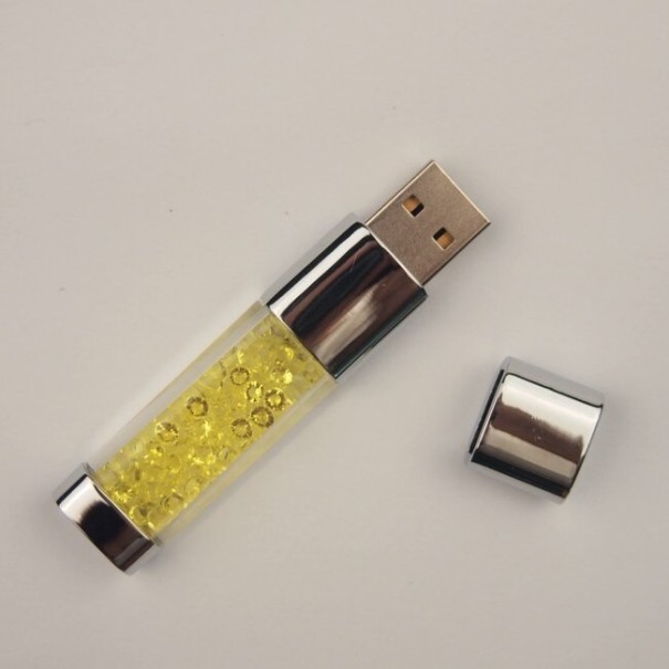 Φλας δίσκος LED κρύσταλλο κίτρινο 64GB