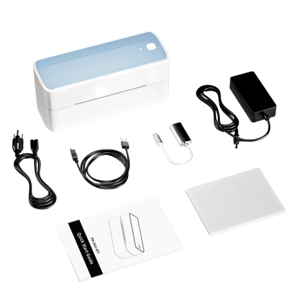 Phomemo 241 Bluetooth termální tiskárna štítků 4x6 bezdrátová mini tiskárna přepravních etiket kompatibilní s iOS Android PC světle modrá