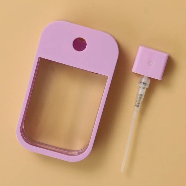 Φορητός διανομέας 45 ml 10 x 5,8 cm Επίπεδο επαναγεμιζόμενο μπουκάλι με ψεκαστήρα για απολύμανση αλκοόλ καλλυντικά Πολύχρωμη ταξιδιωτική θήκη μωβ