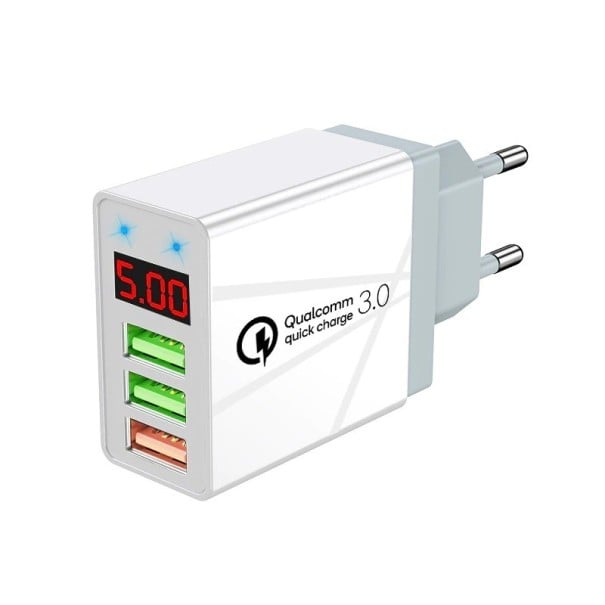 Φορτιστής δικτύου Quick Charge 3 USB θύρες λευκό