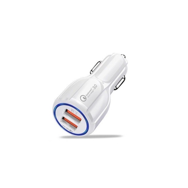 Φορτιστής USB αυτοκινήτου λευκό