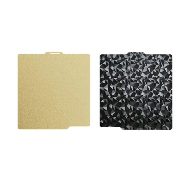 Piano di stampa per stampante 3D PEI-PEO doppio lato 257 x 257 mm Piastra in acciaio a molla Beige-nera Bambu Lab X1 P1 A1 per PLA e PETG 1