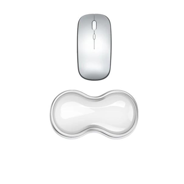 Piastra ergonomica in silicone per polso 14,5 x 8 cm per lavoro con il mouse Supporto per le mani in ufficio Contro la fatica e la pressione bianco