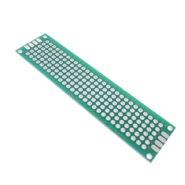Piastra prototipale universale a doppia faccia 2 x 8 cm PCB DIY con circuiti stampati Regolatore di tensione Distanza dei fori 2,54 mm 1