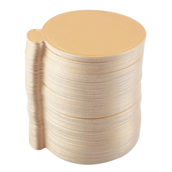 Piattini di carta dorati per dolci 100 pz Piattini rotondi con impugnatura per tortine e dessert Diametro circa 8 cm Per servire e trasportare 1