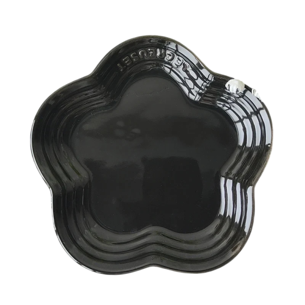 Piatto in ceramica con motivo floreale 14 cm piccolo piatto decorativo per servire dessert e piccoli piatti nero