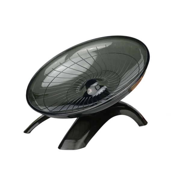 Piatto volante in plastica per roditori 18 cm Ruota da corsa silenziosa Pista per criceti Topo Ratto Giocattolo da corsa Altalena per gabbie Animali domestici nero