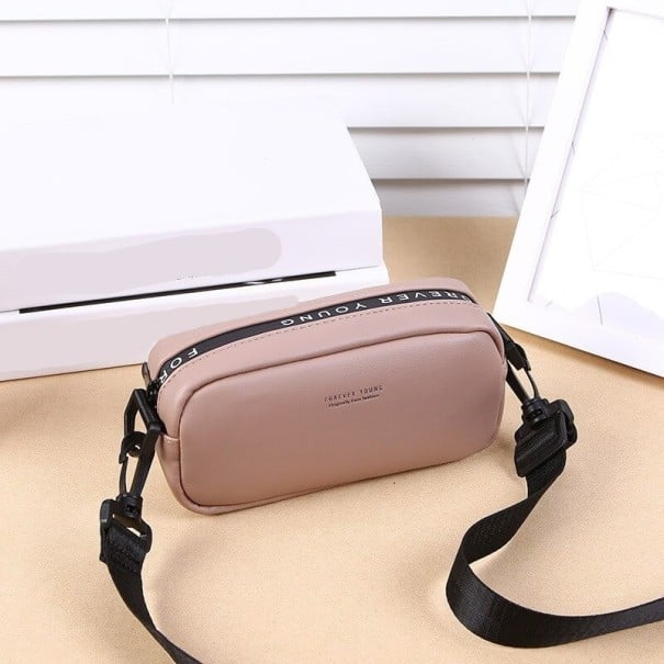 Piccola borsa a tracolla da donna in pelle PU Chiusura con zip Tracolla regolabile con moschettoni Dimensioni 19 x 10 x 6 cm Per albicocca