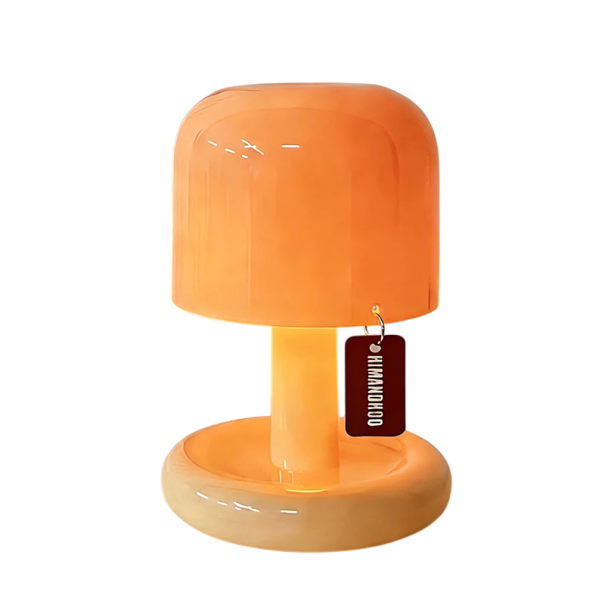 Piccola lampada da tavolo a forma di fungo 10,5 x 7,5 cm Luce solare con impostazione dell'intensità Lampada notturna con ciondolo decorativo 5 W 1