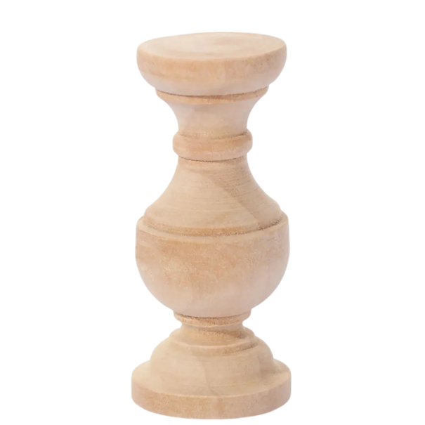Picior din lemn pentru mobilier, formă decorativă turnată, 6 cm, lemn deschis natural, picior pentru dulap, comodă sau mobilier mic 1