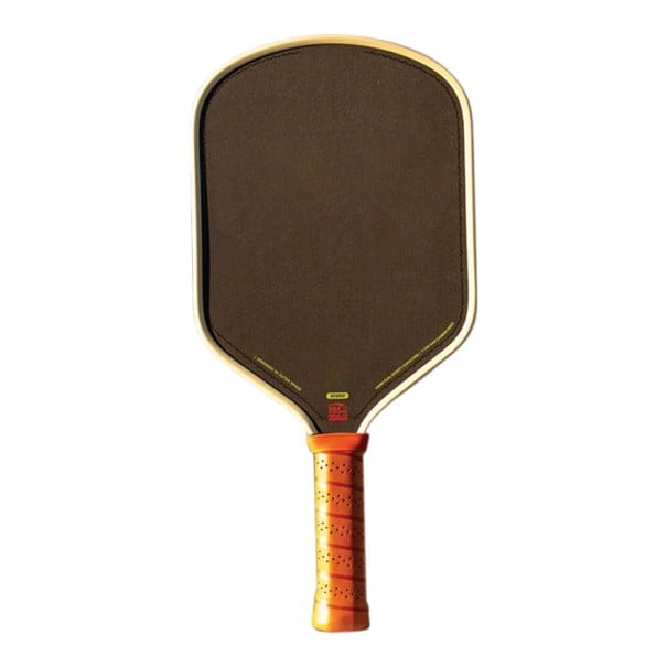 Pickleball racket hybrid verlengd 41,9 x 19 x 1,6 cm Schuimkern met dubbele dichtheid Ruwe carbon Bruin met oranje handvat 1