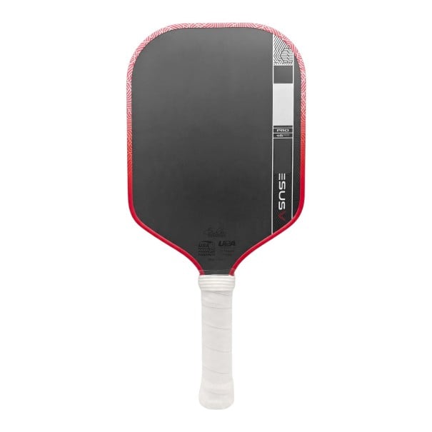 Pickleball-Schläger aus Kohlenstofffaser mit kinetischem Rahmen Dicke 16 mm Stoßdämpfung Verlängerte Form Für Training und Wettkämpfe rot