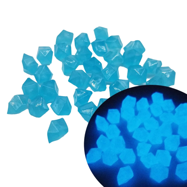 Piedras luminosas decorativas 200 uds. azul claro