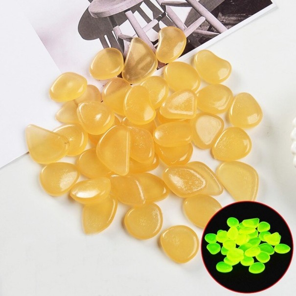 Piedras luminosas decorativas amarillo oscuro 50 uds.