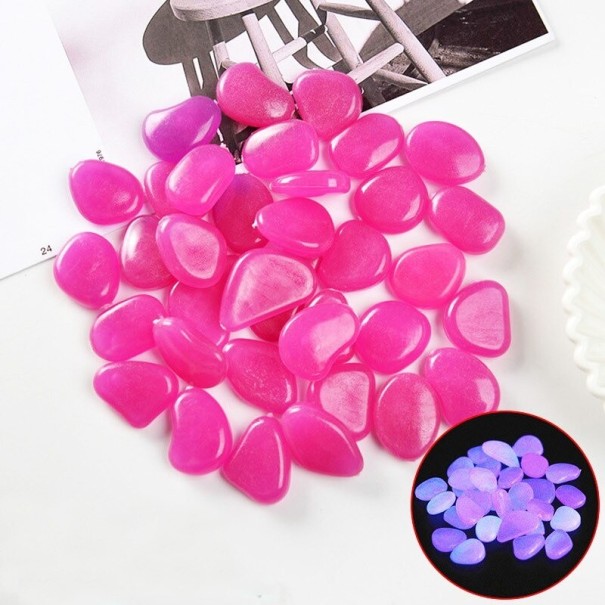 Piedras luminosas decorativas rosa oscuro 25 uds.